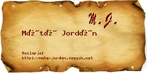 Máté Jordán névjegykártya
