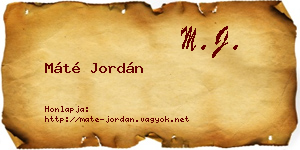 Máté Jordán névjegykártya